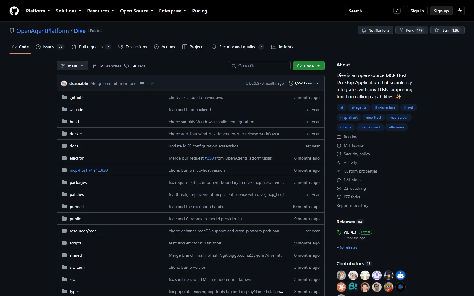 Dive's project page on GitHub